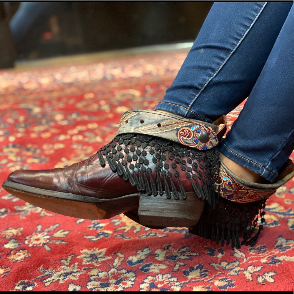Size 11, upcycled cowboy boots, boho boots